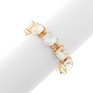 Cushion Cut Glass Stone Bracelet